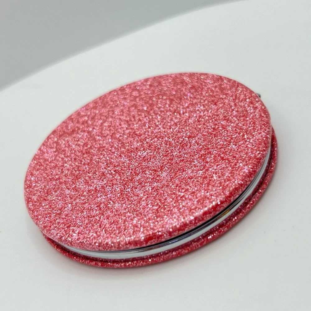 🦋$4 ~ Compact Mirror ~ Double Sided ~ Pink W Sparkles ~ NEW
